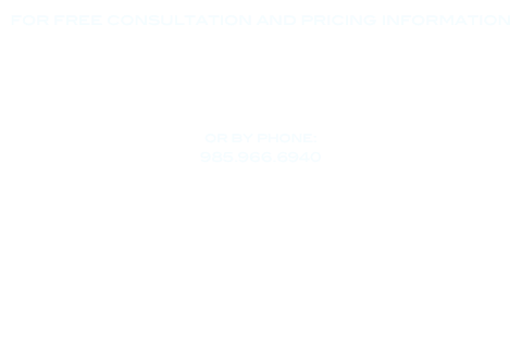 for free consultation and pricing information


contact by email:
mark@arxmediaventures.com

or by phone:
985.966.6940
